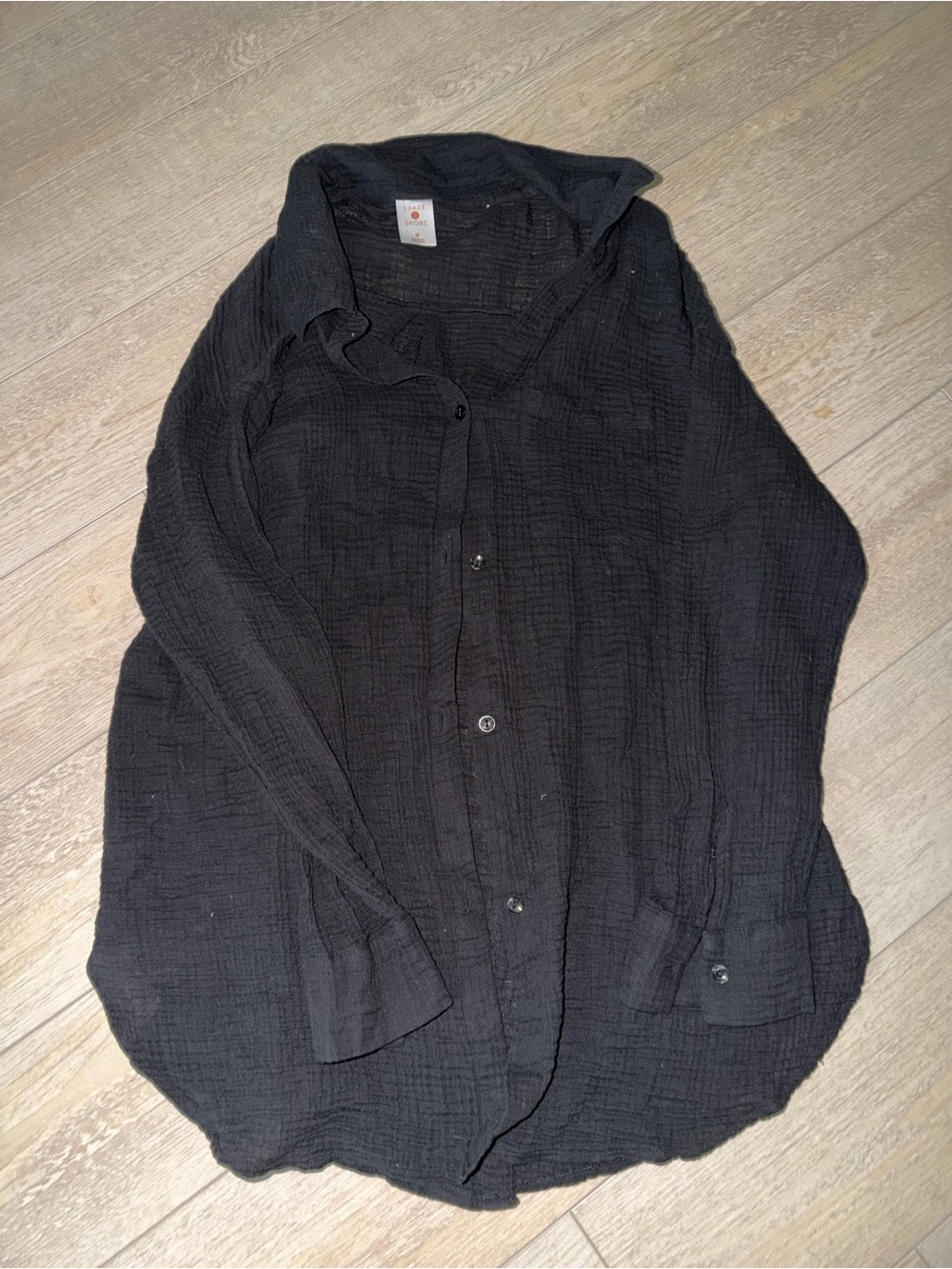 Shade & Shore Black Lightweight Women's Swim Coverup Shirt